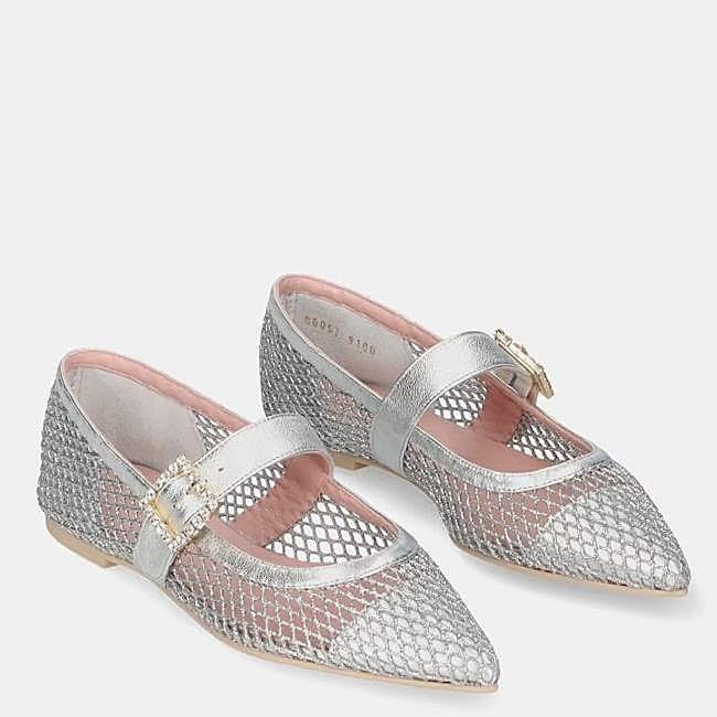 Bailarinas de rejilla metalizadas