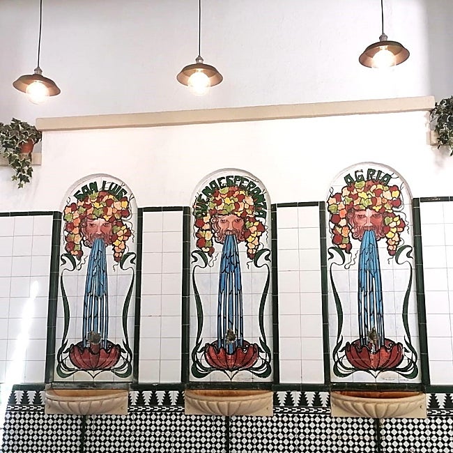 Las tres fuentes de las que manan las aguas mineromedicinales del balneario de Marmolejo.