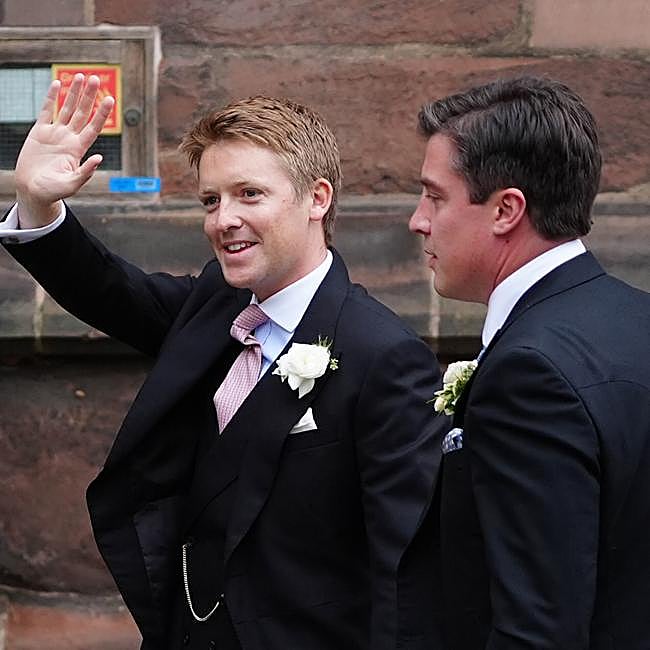Hugh Grosvenor, duque de Westminster, en una imagen del día de su boda.