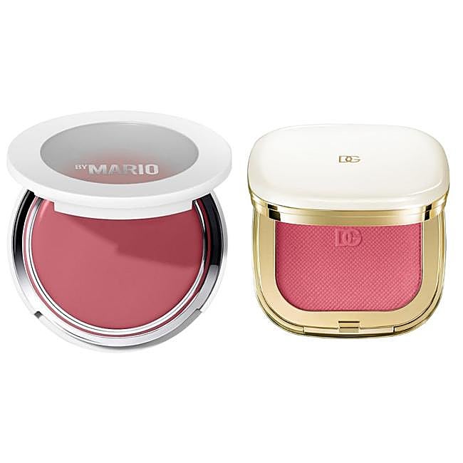 El colorete de Makeup by Mario y el de Dolce & Gabbana.