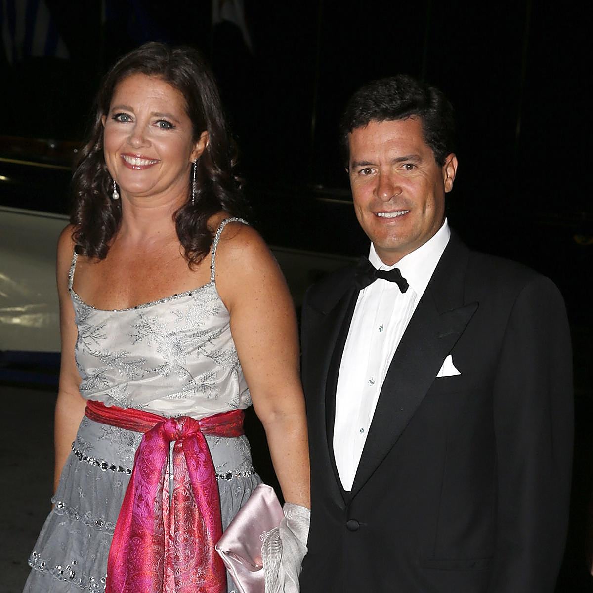 Alexia de Grecia y Carlos Morales durante la celebración del 50 aniversario de boda de los reyes Ana María y Constantino, en 2014.