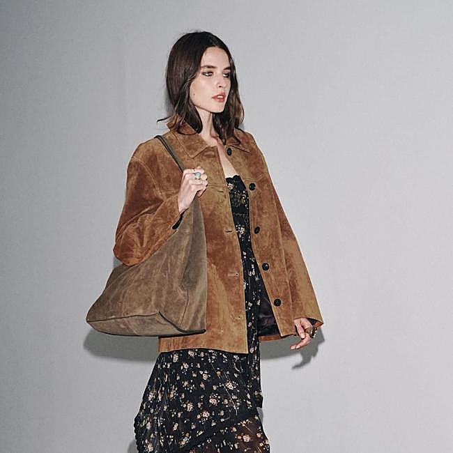 Chaqueta de ante oversize