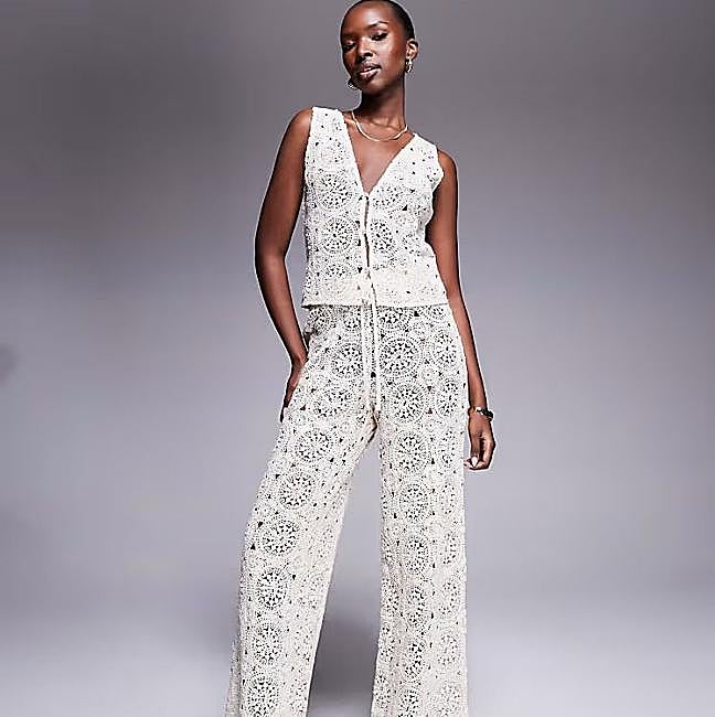 Pantalones largos de crochet