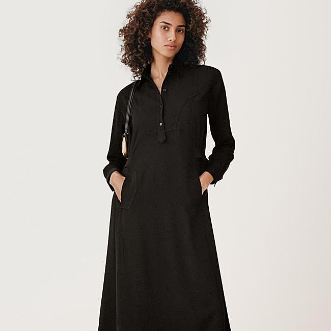 Vestido camisero de manga larga