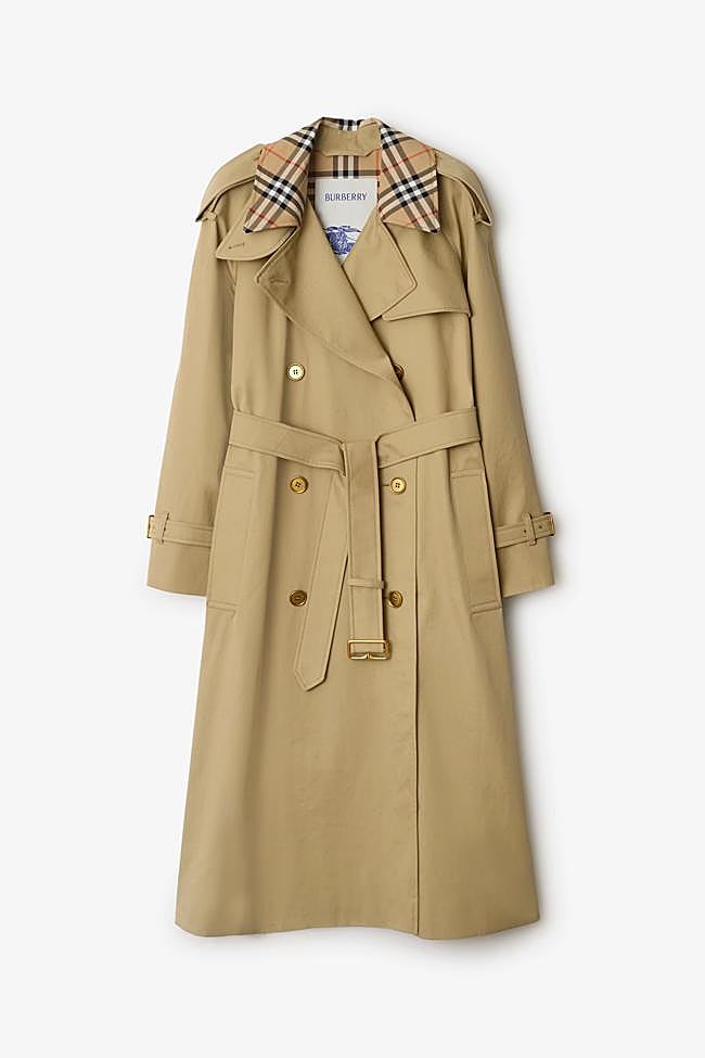 Trench coat Castleford largo con cuello Check (2.390€)
