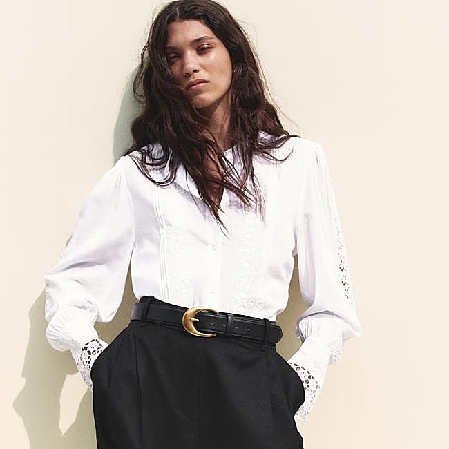 Camisa blanca con bordados