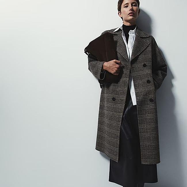 Abrigo con estampado de cuadros