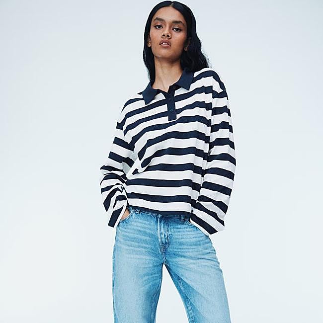 Polo con estampado de rayas