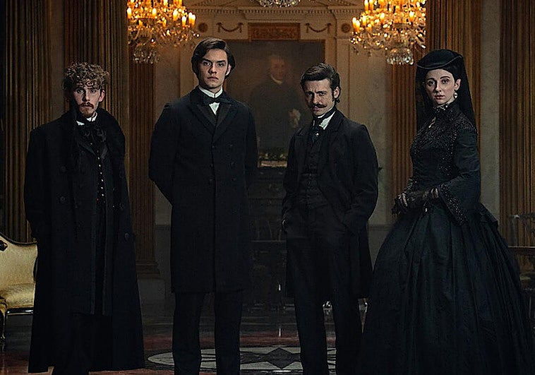 Fionn O'Shea, Louise Partridge, Anthony Boyle y Emily Fairn como Benjamin, Edward, Arthur y Anne Guinness, los personajes princpipales de House of Guinness.