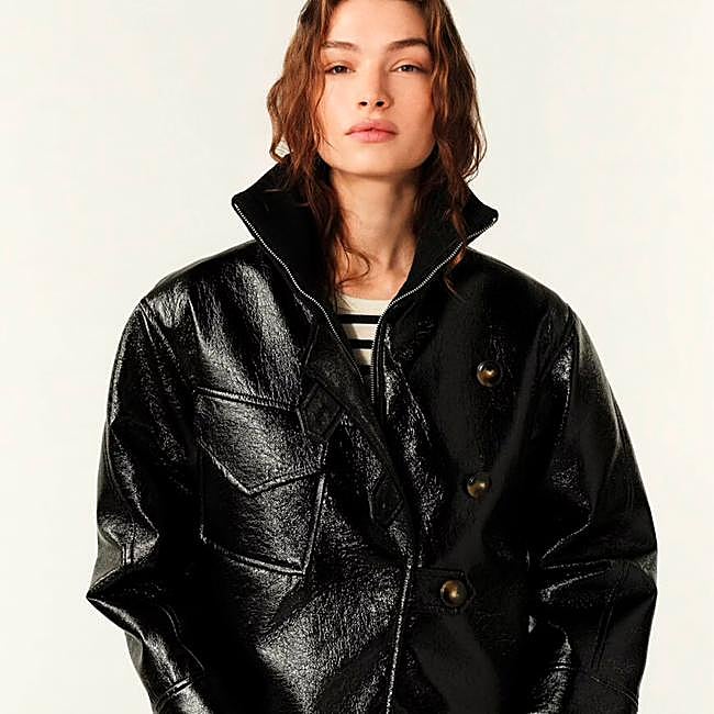 Chaqueta de cuero con cremallera de Ba&sh.