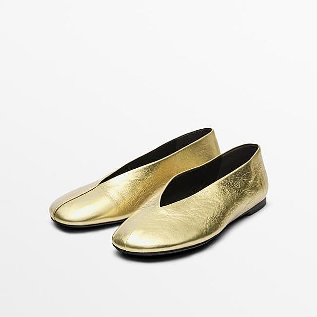 Bailarina piel metalizada (79,95€)