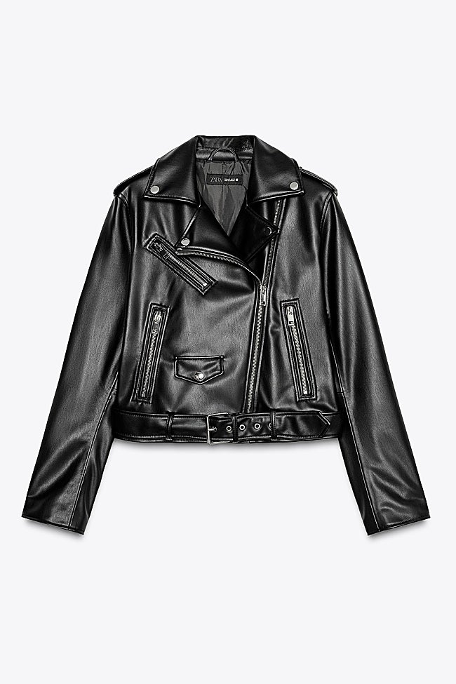 Cazadora de piel de Zara (39,99 euros)