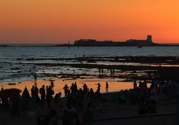 Castillo de Santi Petri desde la playa de la Barrosa, Chiclana de la Frontera, Cádiz