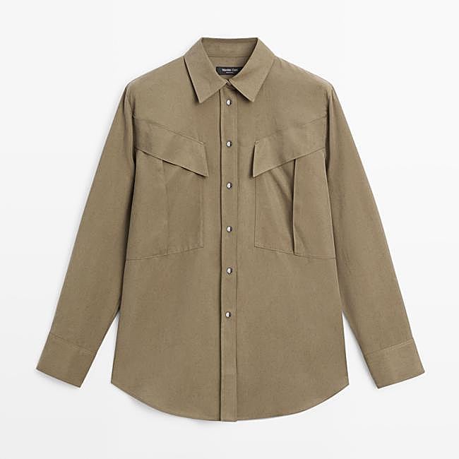 Camiseta larga detalle bolsillos (69,95€)