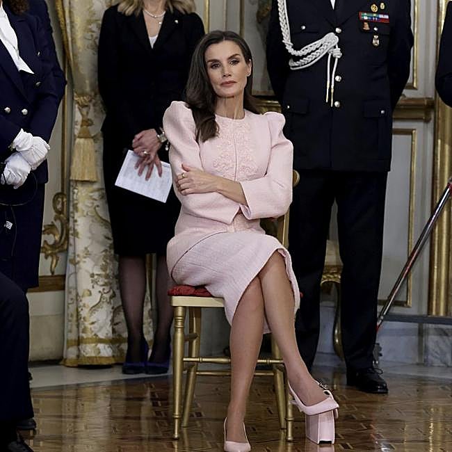 La reina Letizia en el Palacio del Quirinal, en Roma, durante su último viaje de Estado.