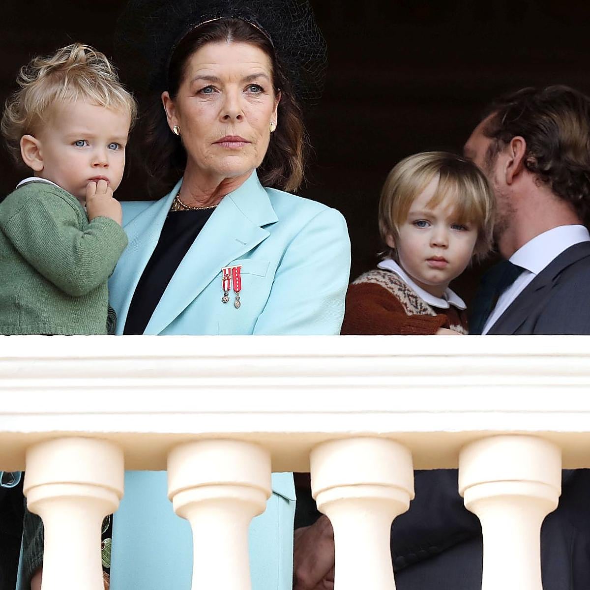 Carolina de Mónaco, con sus dos nietos, hijos de Pierre Casiraghi.