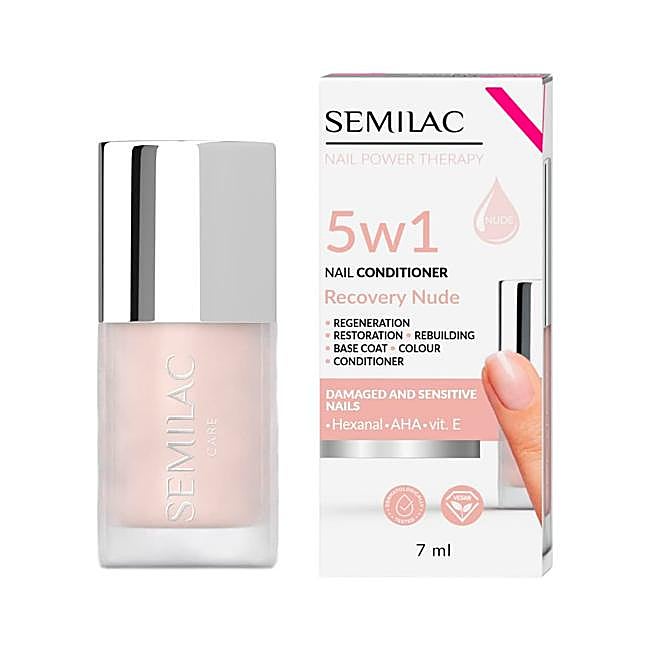 Esmalte de uñas Recovery Nude de Semilac.