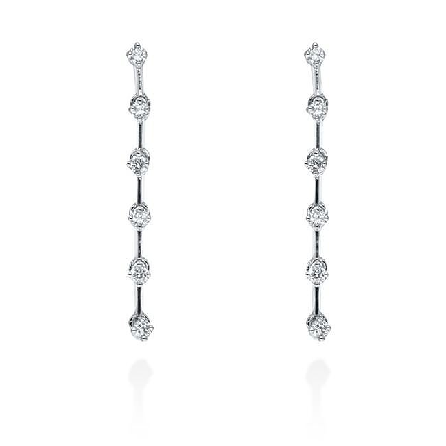 Pendientes largos de Oro 18Kt y diamantes (1.125€)