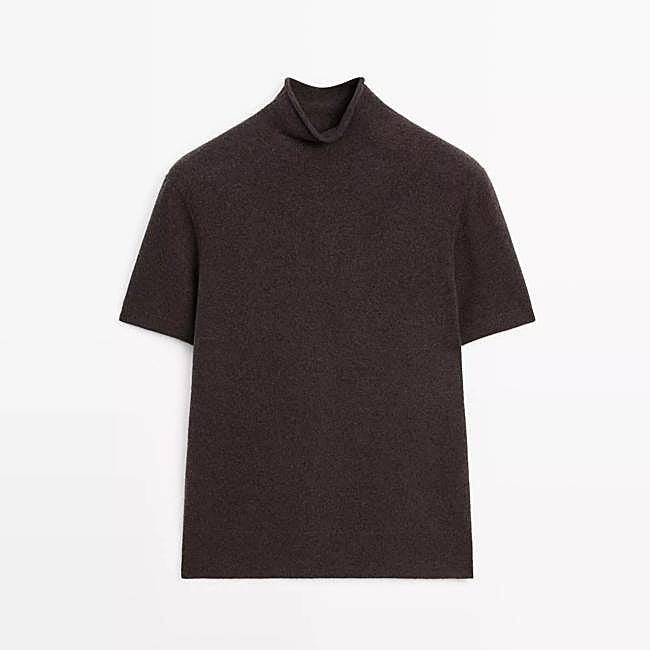 Jersey punto manga corta mezcla lana (49,95€)