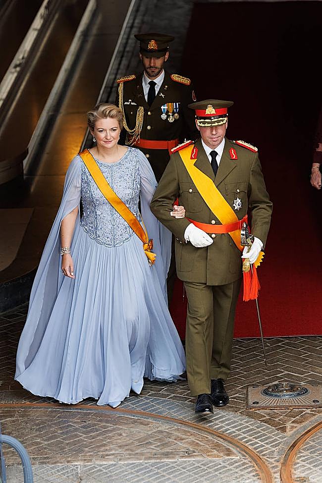 La gran duquesa de Luxemburgo, Estefanía de Lannoy, junto al gran duque Guillermo.