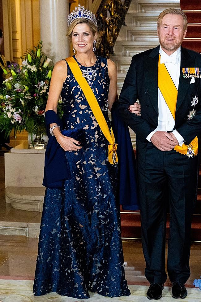 La reina Máxima de Holanda, en el banquete de gala en el Gran Palacio Ducal de Luxemburgo.