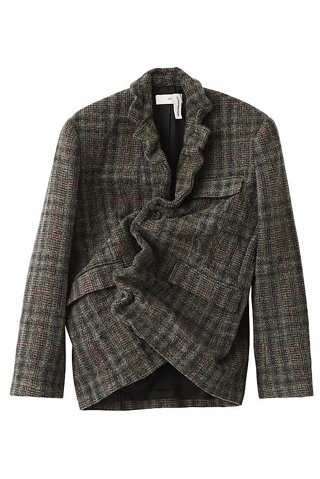 Blazer de cuadros con estructura moldeable.