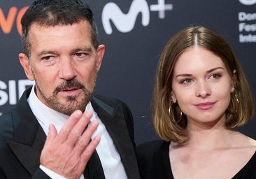 Stella del Carmen con su padre Anotnio Banderas.