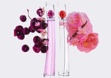 FLOWER CHERRY POPPY, el nuevo perfume de Kenzo (a la izquierda), junto al clásico perfume de los 2000 FLOWER by KENZO, a la derecha.