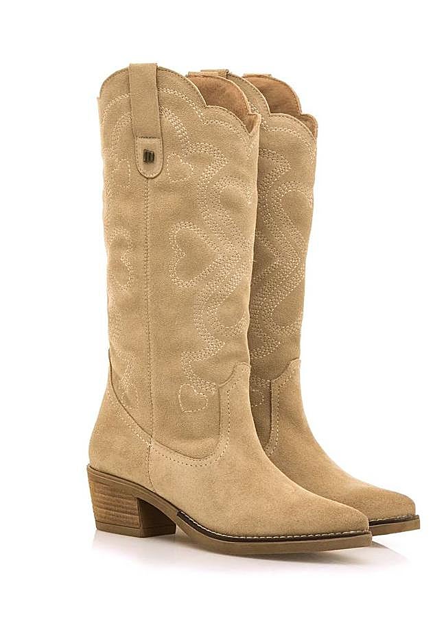 Imagen - Botas cowboy de serraje con costuras decorativas