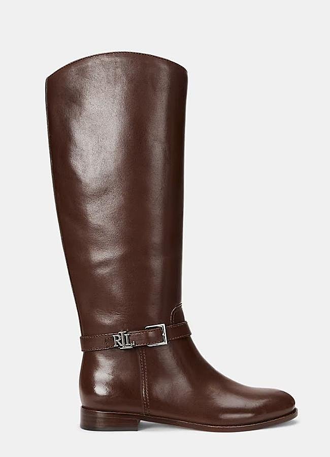 Imagen - Botas altas planas de piel marrón chocolate