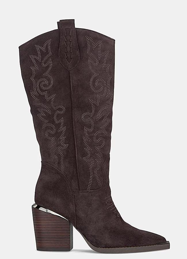 Imagen - Botas cowboy de serraje marrón chocolate