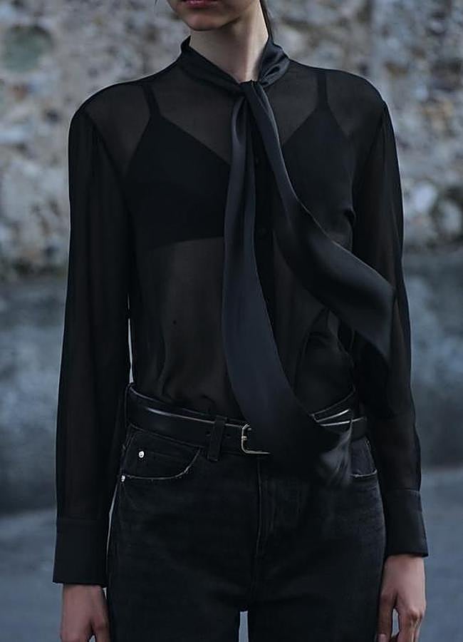 Imagen - Camisa negra satinada