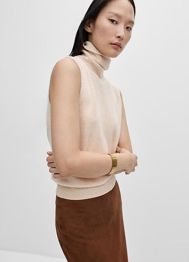 Imagen - Chaleco de punto en lana con cuello cisne