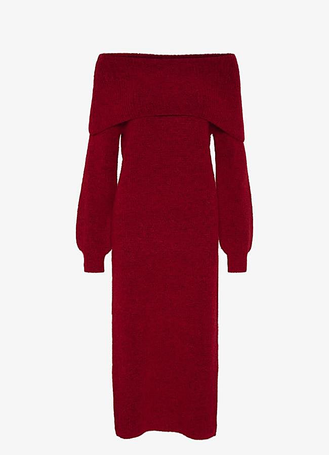 Imagen - Vestido burdeos de hombros descubiertos de Gestuz, 289,95 euros.