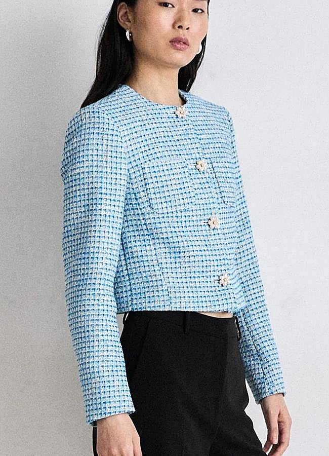 Imagen - Chaqueta de tweed azul bebé