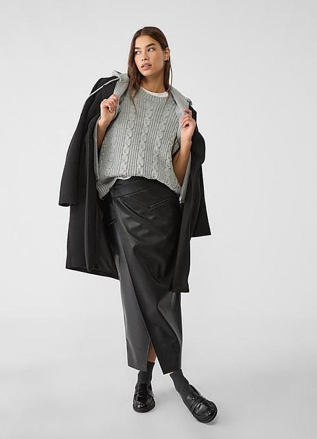 Imagen - Falda de cuero midi cruzada