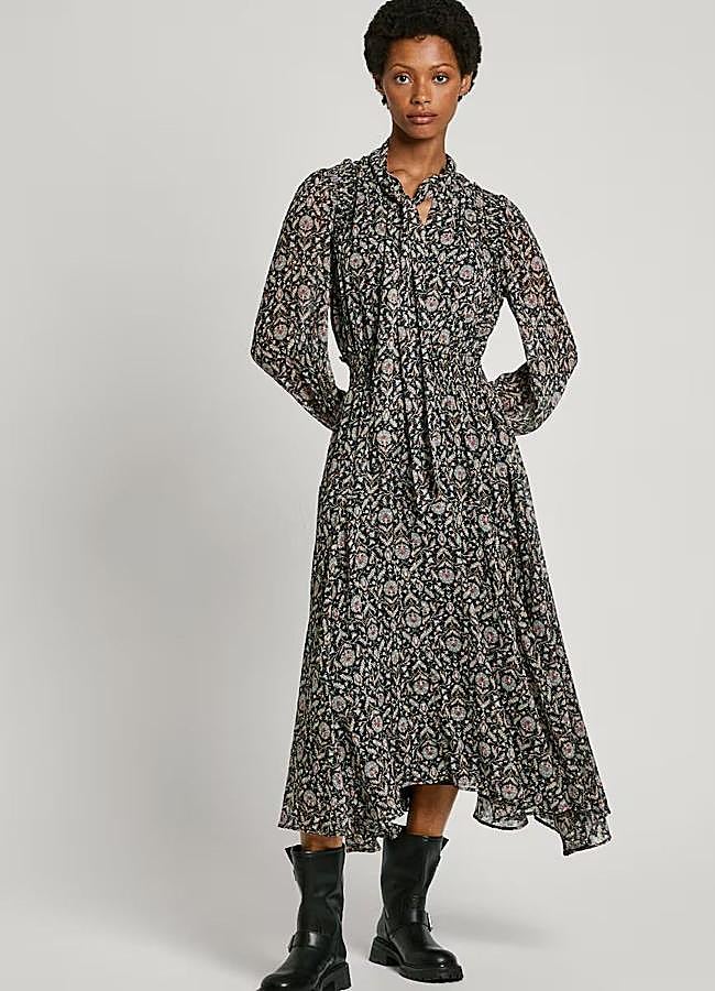 Imagen - Vestido de flores con lazadaa en el cuello