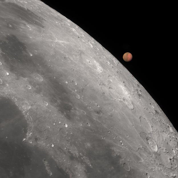 Atardecer marciano desde la Luna.  LUIS MIGUEL AZORÍN ALBERO