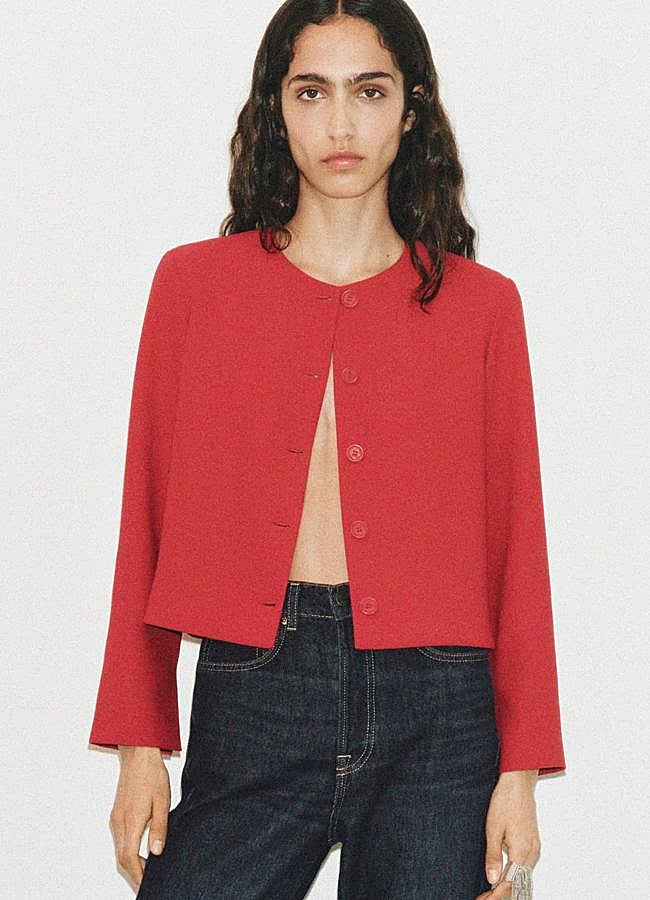 Imagen - Chaqueta básica color rojo