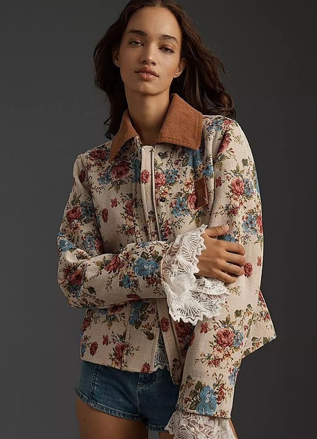 Imagen - Chaqueta de pana con estampado de flores