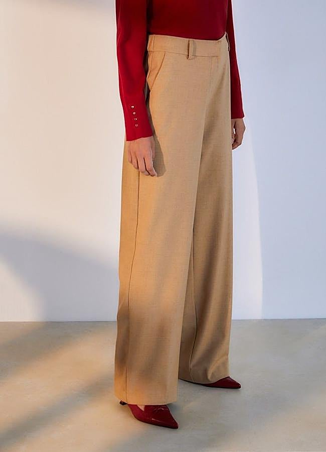 Imagen - Pantalones camel wide leg