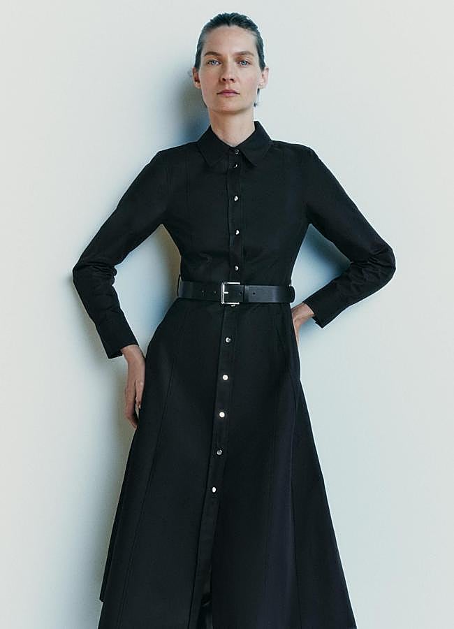 Imagen - Vestido camisero midi negro