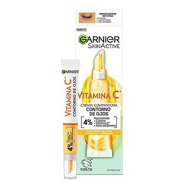 Crema Iluminadora Contorno de Ojos vitamina C de Garnier. Precio: 7,40 euros
