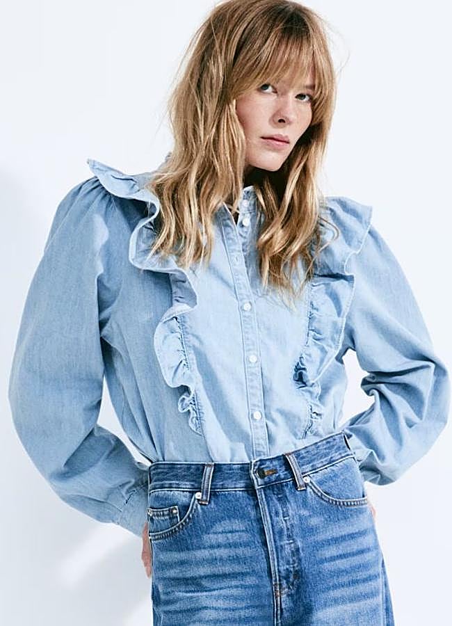 Imagen - Blusa denim con volante
