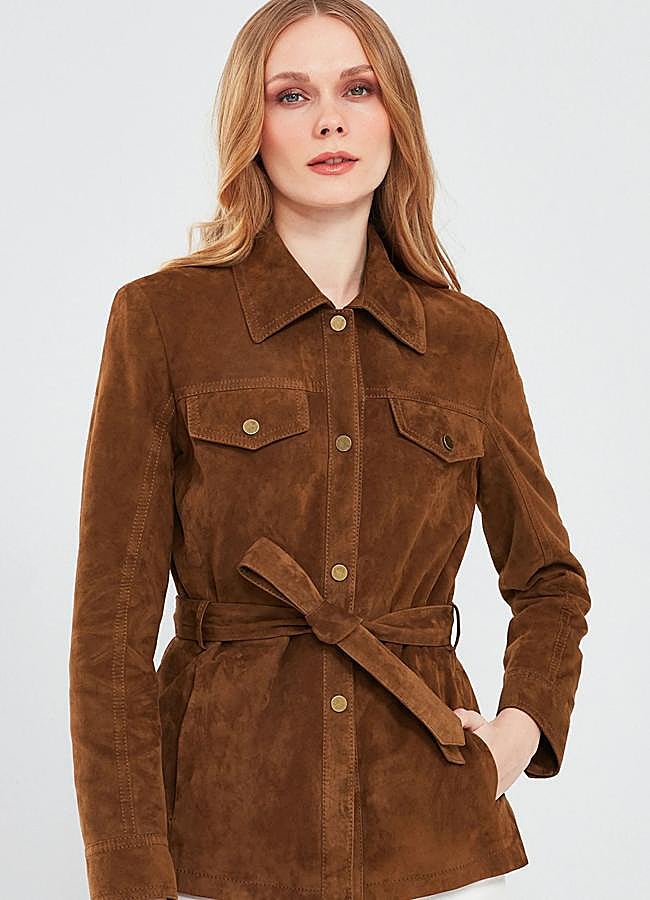 Imagen - Chaqueta sahariana de piel de ante