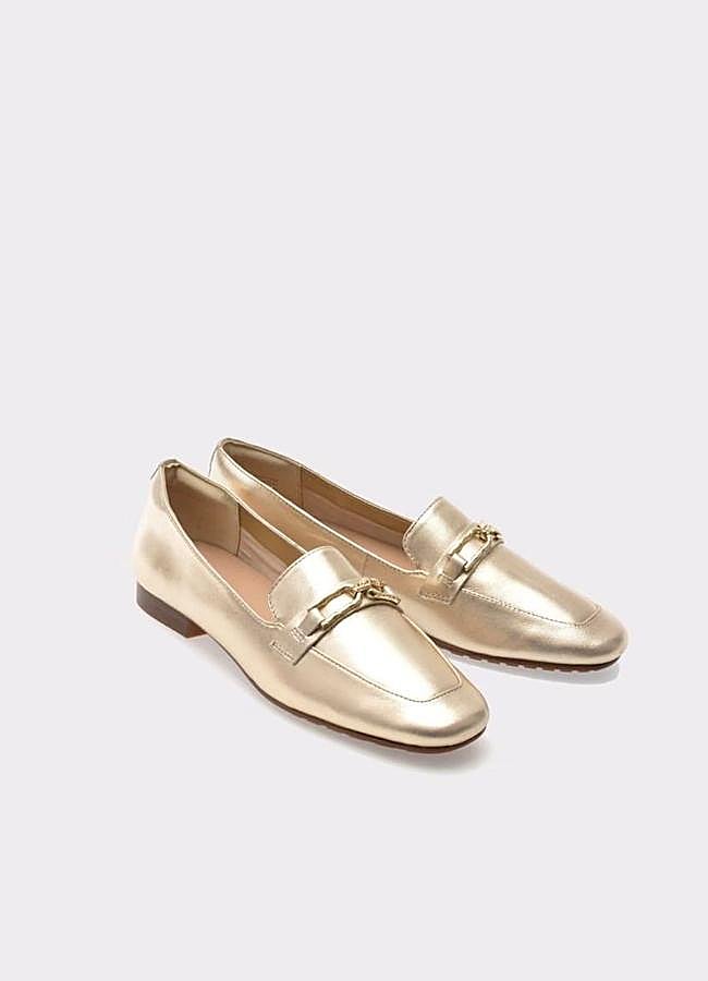 Imagen - Mocasines dorados efecto metalizado