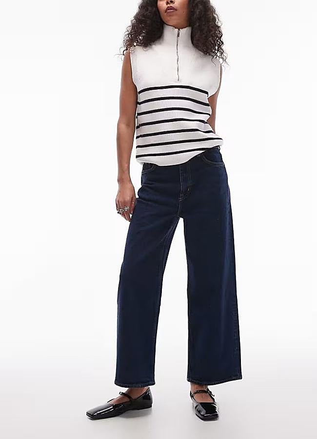 Imagen - Vaqueros culotte anchos en azul oscuro