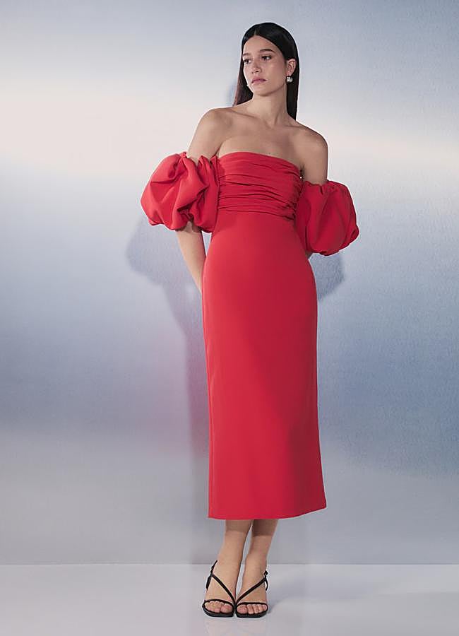 Imagen - Vestido rojo con manga desmontable de Tintoretto (99,99 euros).