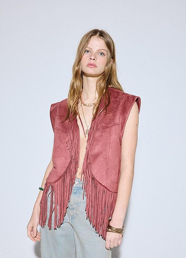 Imagen - Chaleco de antelina con flecos