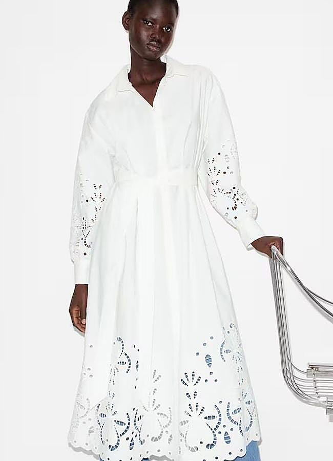 Imagen - Vestido bordado midi camisero